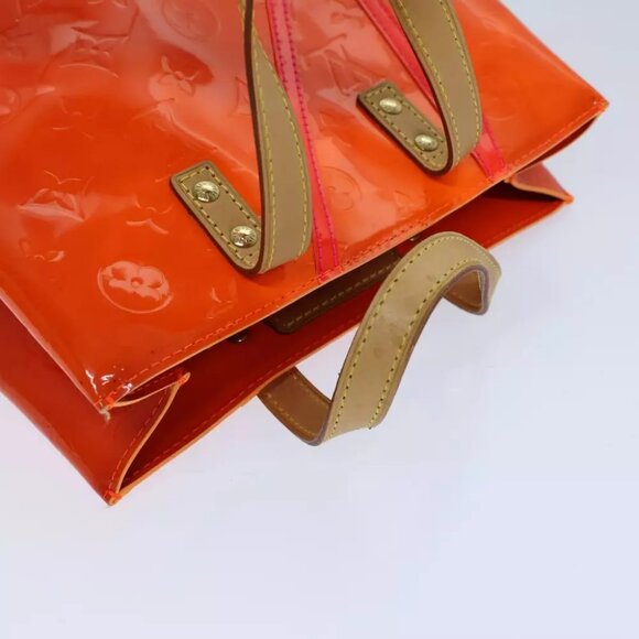 LOUIS VUITTON Monogram Vernis Fluo Reade PM Hand Bag Red LV Auth - Picture 8 of 16